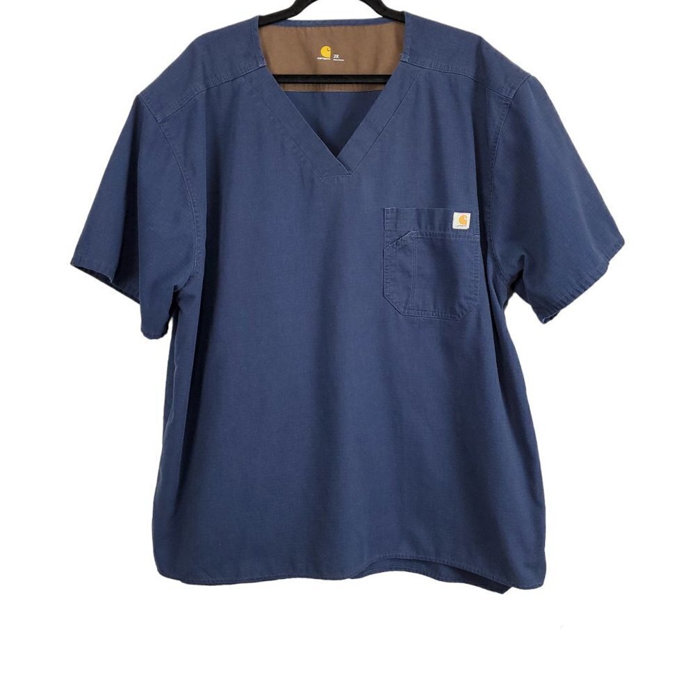 Carhartt Men's Classic Fit Ripstop Bi-Swing Chest Pocket V-Neck Scrub Shirt